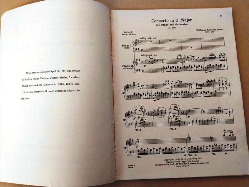 Concerto in G major for the piano, K.453, W.A. Mozart