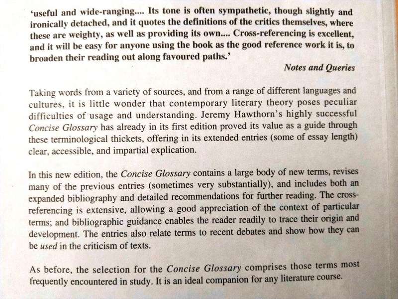 A Concise Glossary of Literary Theory, Jeremy Hawthorn