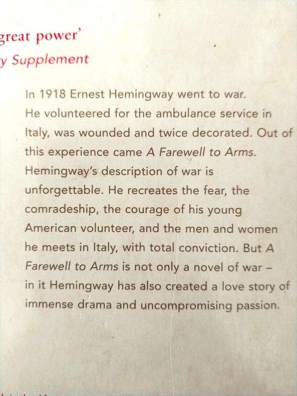 A Farewell to Arms, Ernest Hemingway
