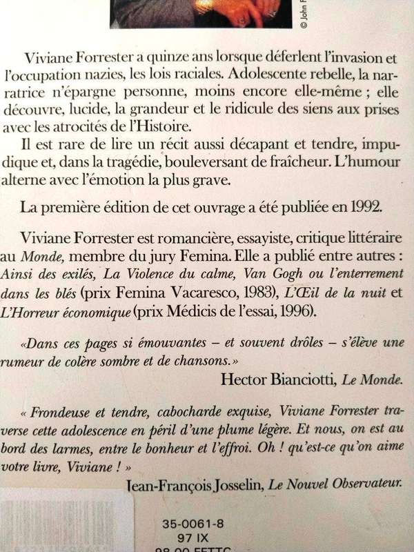 Ce soir, après la guerre, Viviane Forrester