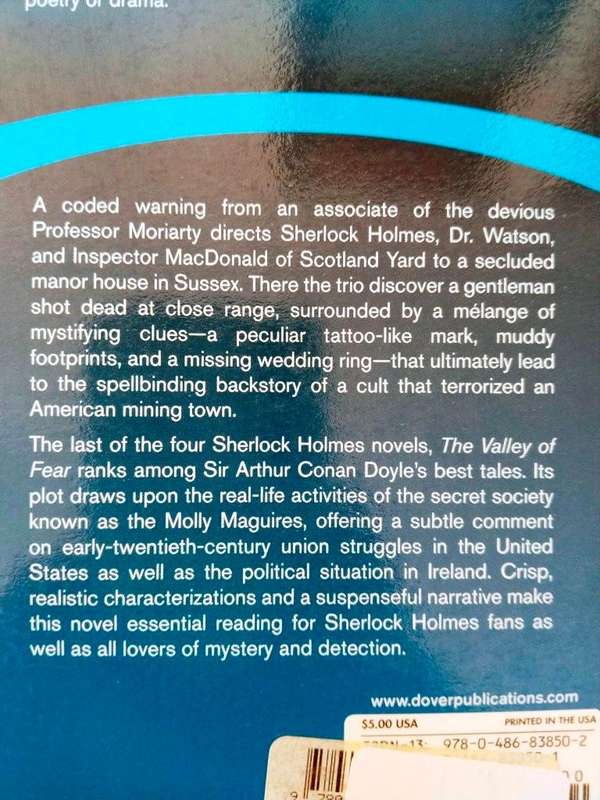 The Valley of Fear, Sir Arthur Conan Doyle