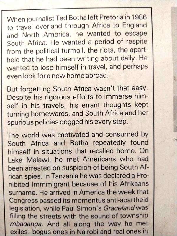 Apartheid in my Rucksack, Ted Botha