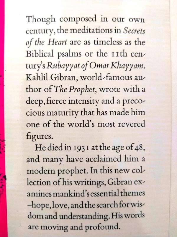 Secrets of the Heart, Meditations of Kahlil Gibran