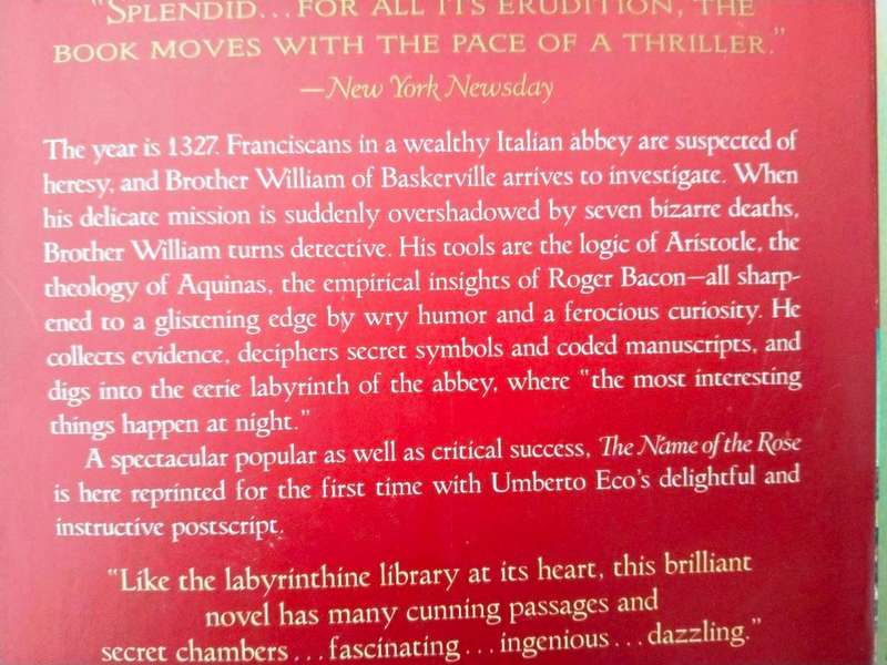 The Name of the Rose, Umberto Eco