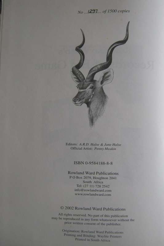 Limited Edition Rowland Ward Records of Big Game Vol 1 Africa & Vol 2 Rest of the World