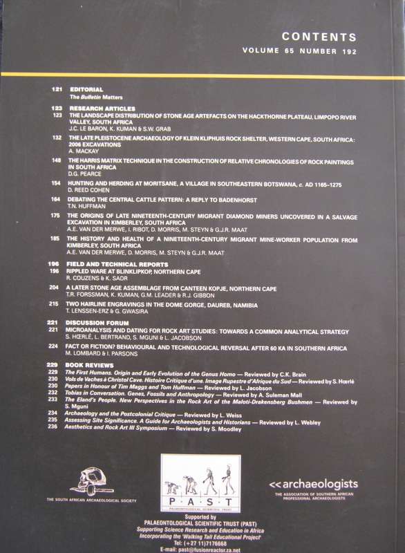 The South African Archaeological Bulletin  4 volumes