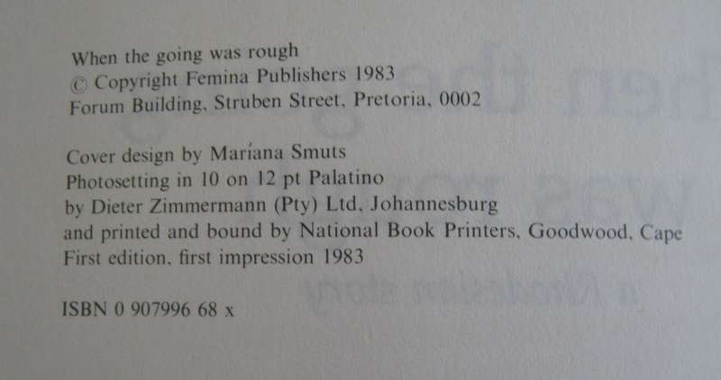 When the Going Was Rough A Rhodesian Story James MacBruce