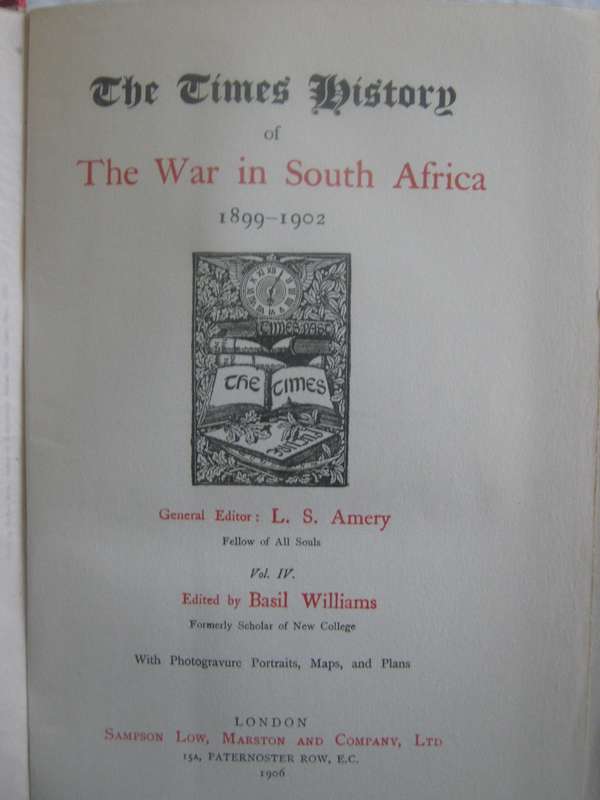 The Times History of the War in South Africa 7 Volumes Covering the Period 1899-1902