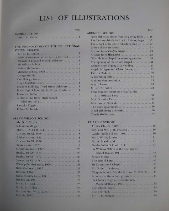 Some Renowned Rhodesian Senior Schools 1892 -1979 Edited by I P MacLaren