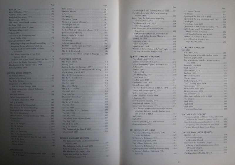 Some Renowned Rhodesian Senior Schools 1892 -1979 Edited by I P MacLaren