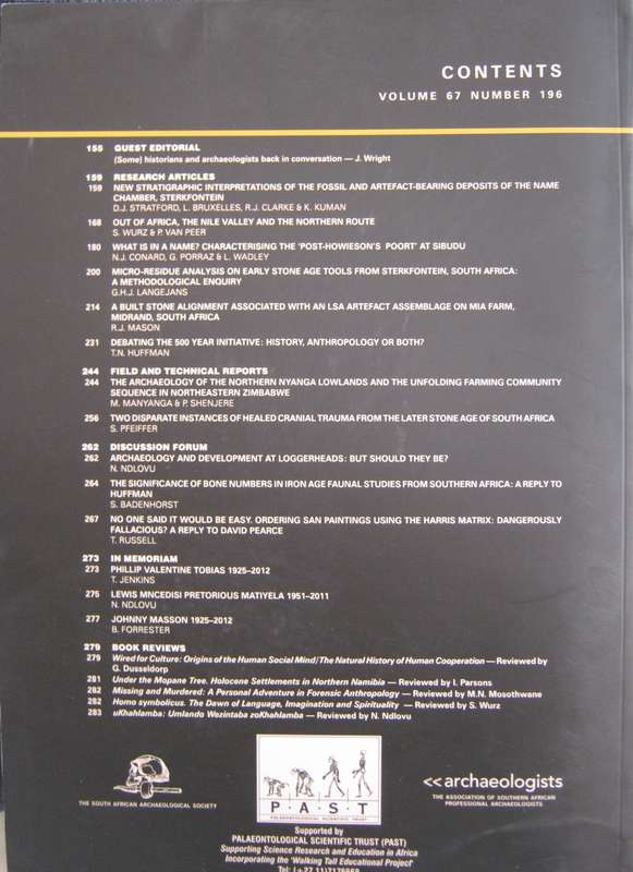 The South African Archaeological Bulletin  4 volumes
