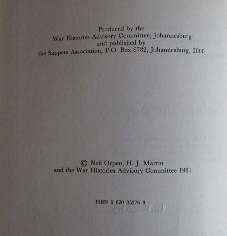 Salute the Sappers. Volume 8. Parts I & II of the South African Forces: World War II series. Signed