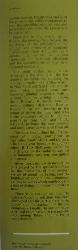 The Pick and the Pen Outline of the History of Mining Journalism of the Worlds Largest Industries