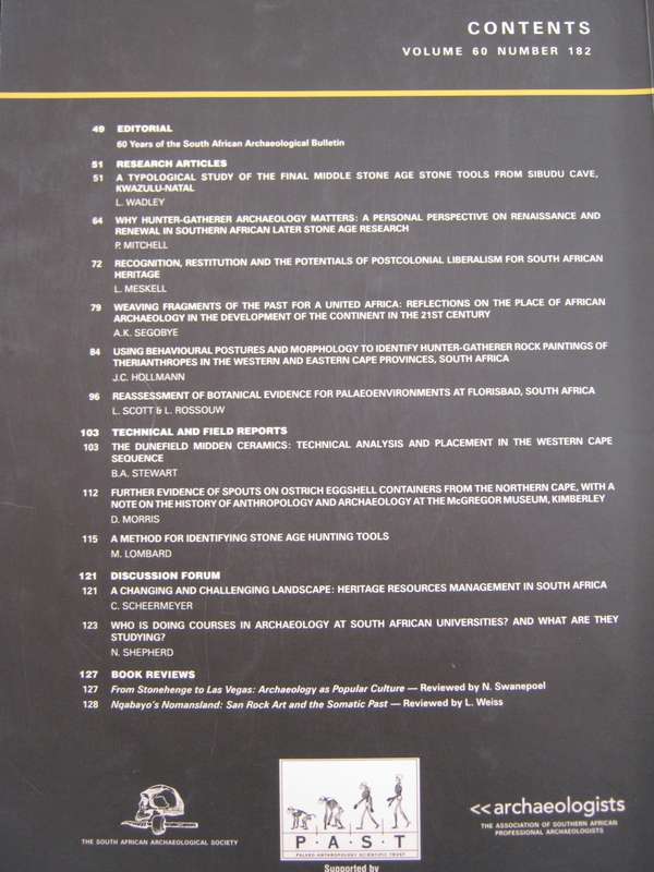 The South African Archaeological Bulletin  4 volumes