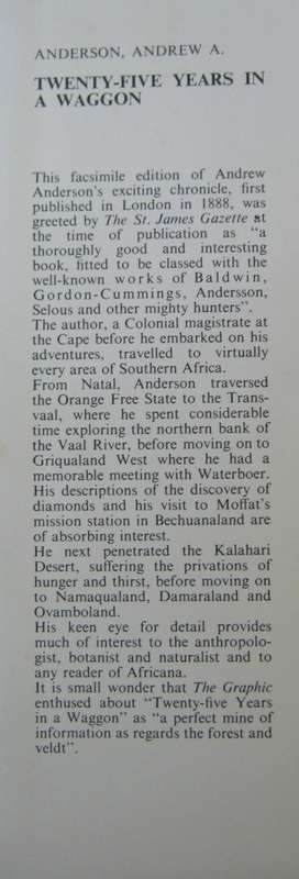 Twenty -Five Years In A Waggon Sport and Travel in South Africa Andrew A Anderson