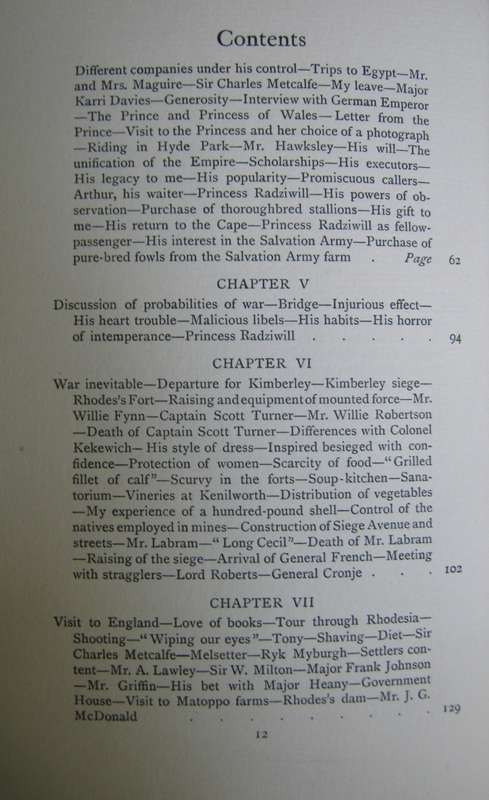 Cecil Rhodes His Private Life By Hi Private Secretary Philip Jourdan