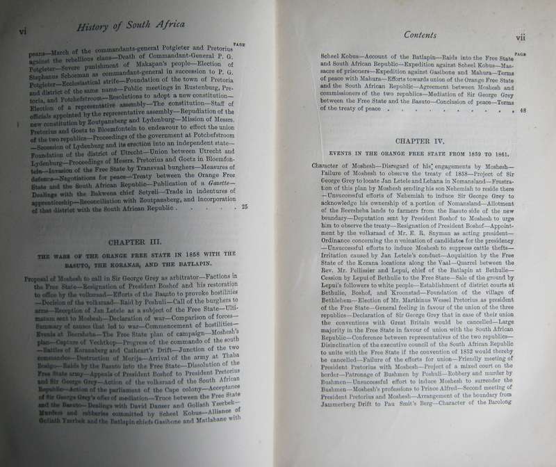 History of South Africa The Republics and Native Territories from 1854 to 1872 G m Theal