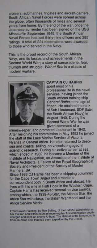 War At Sea South African Maritime Operations during World War Two C J Harris