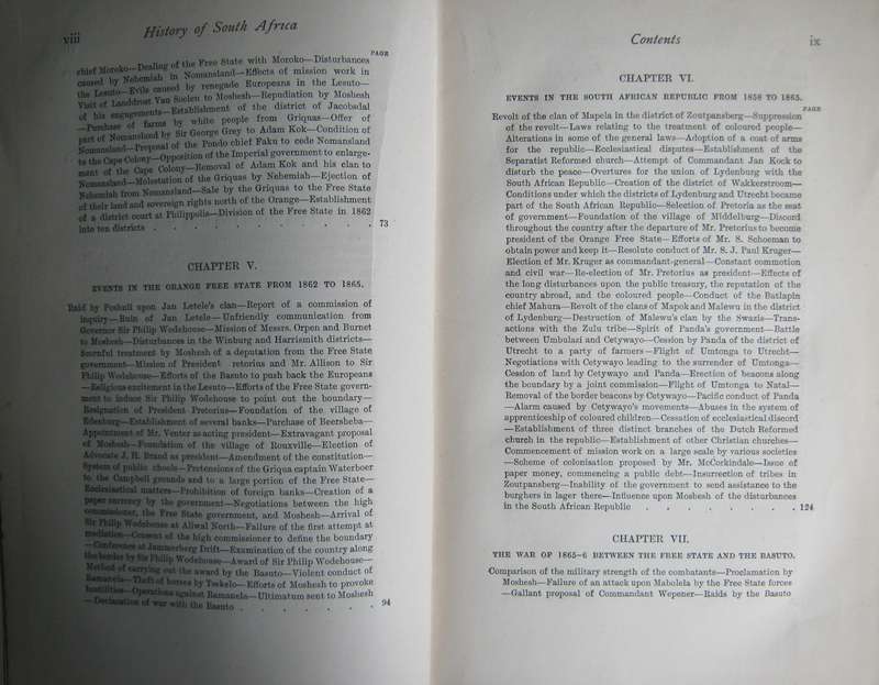 History of South Africa The Republics and Native Territories from 1854 to 1872 G m Theal