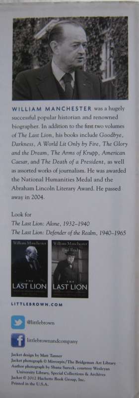 The Last Lion Winston Spenser Churchill Visions of Glory 1874-1932 William Manchester