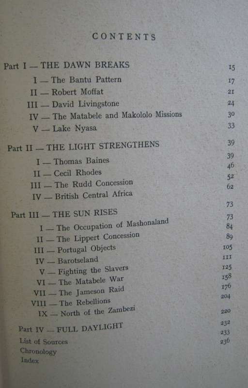 Zambezi Sunrise How Civilisation Came to Rhodesia & Nyasaland W D Gale