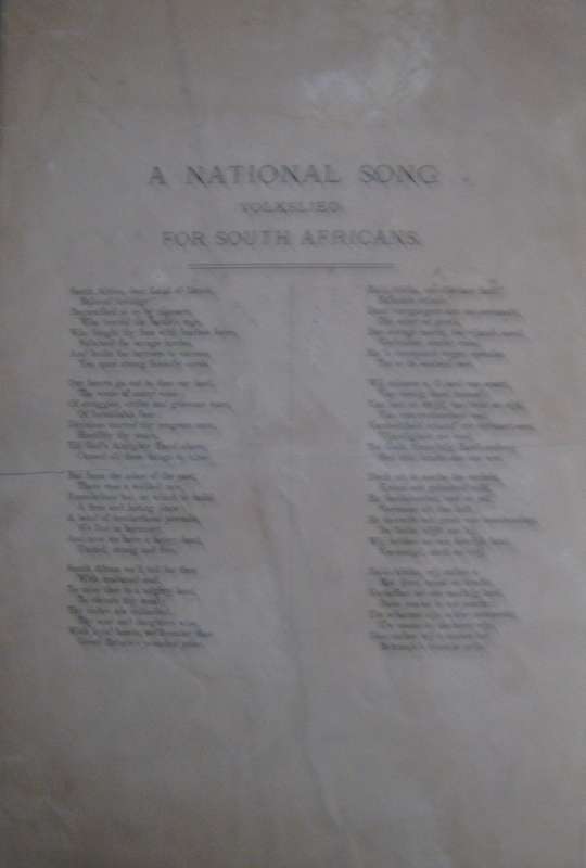 Anglo-Boer War Memorabilia: Herdenking Van Die Uitbreek Van Die Anglo-Boereoorlog & A National Song