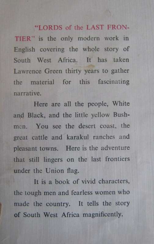 Lords of the Last Frontiers Lawrence G Green