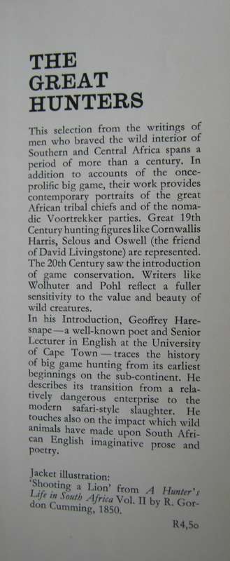The Great Hunters Geoffrey Haresnape