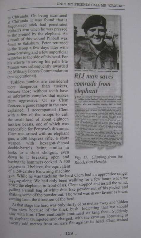 Only My Friends Call Me Crouks. Rhodesian Reconnaissance Specialist. Signed Presentation Copy