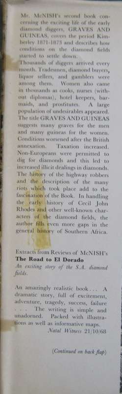 Graves and Guineas  Adventure in Diamond Country Kimberly 1871-1873 J T McNish