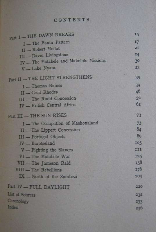 Zambezi Sunrise How Civilisation Came to Rhodesia & Nyasaland. Signed by the author
