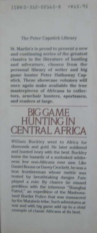 Big Game Hunting in Central Africa William Buckley
