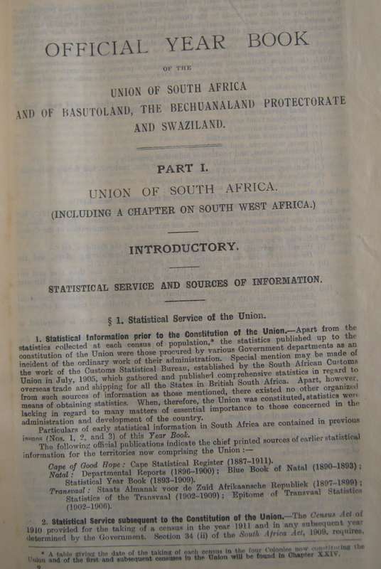 Official Year Book of the Union of South Africa Basutoland, Bechuanaland Protectorate and Swaziland