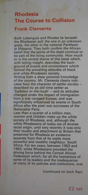 Rhodesia The Course to Collision Frank Clements