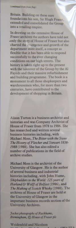 A Legend of Retailing House of Fraser  Michael Moss and Alison Turton