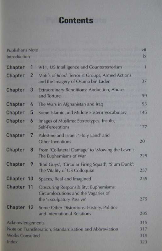 Shocked and Awed. How the War on Terror and Jihad Have Changed the English Language Fred Halliday