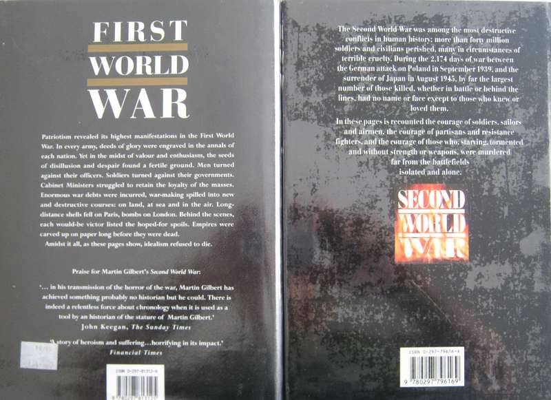 First World War and Second World War  2 Volumes Martin Gilbert