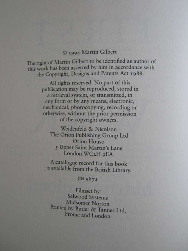 First World War and Second World War  2 Volumes Martin Gilbert