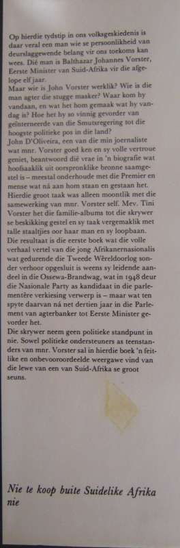 Vorster  Die Mens  Signed  John DOliveira