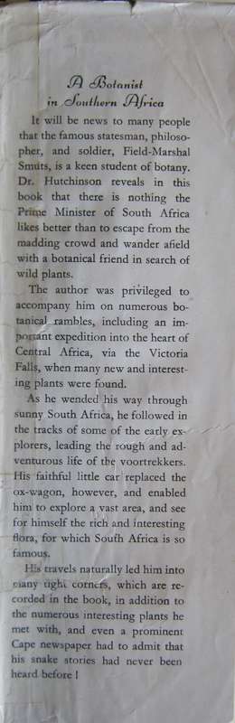 A Botanist in Southern Africa John Hutchinson