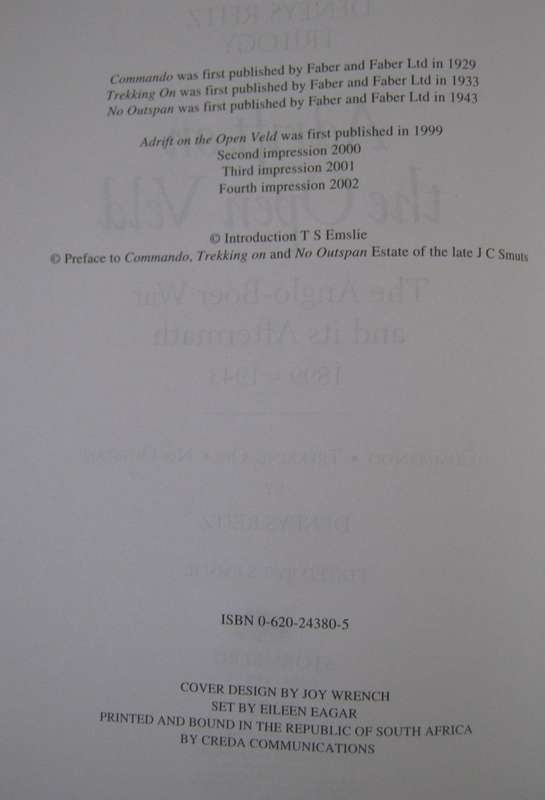 Adrift on the Open Veld The Anglo-Boer War and its Aftermath 1899 1944 Deneys Reitz