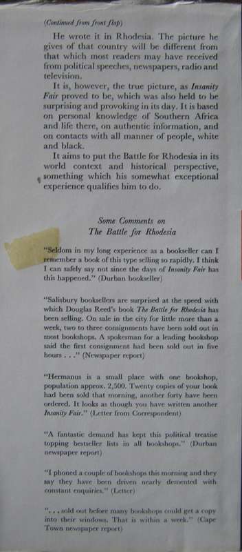 The Battle for Rhodesia Douglas Reed