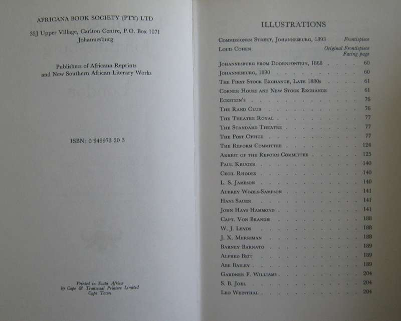 Reminiscences of Johannesburg and London Louis Cohen