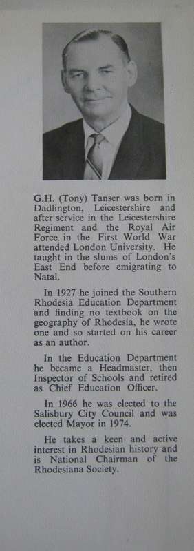 A Sequence of Time The Story of Salisbury, Rhodesia 1900-1914 G H Tanser