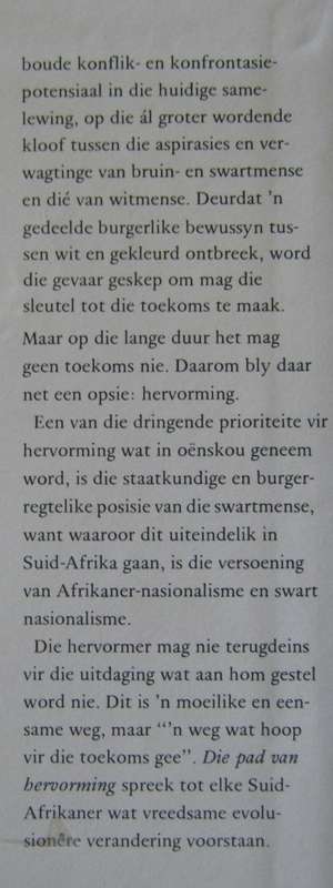 Die Pad Van Hervorming Beskouinge oor die noodsaaklikheid van structurele hervorming in Suid-Afrika