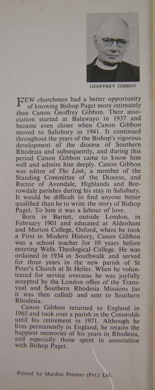 Paget of Rhodesia Geoffrey Gibbon