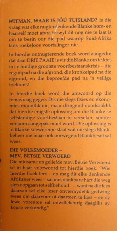 Witman, Waar is jou Tuisland? W J G Lubbe