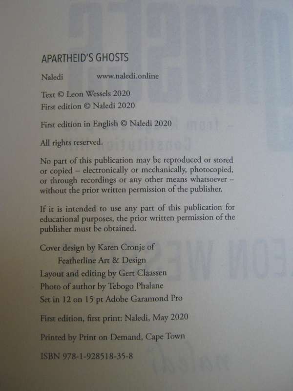 Encountering Apartheids Ghosts  from Krugersdorp to Constitution Hill Leon Wessels