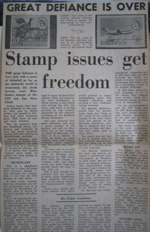 Rhodesia A Postal History Its Stamps, Posts & Telegraphs R C Smith