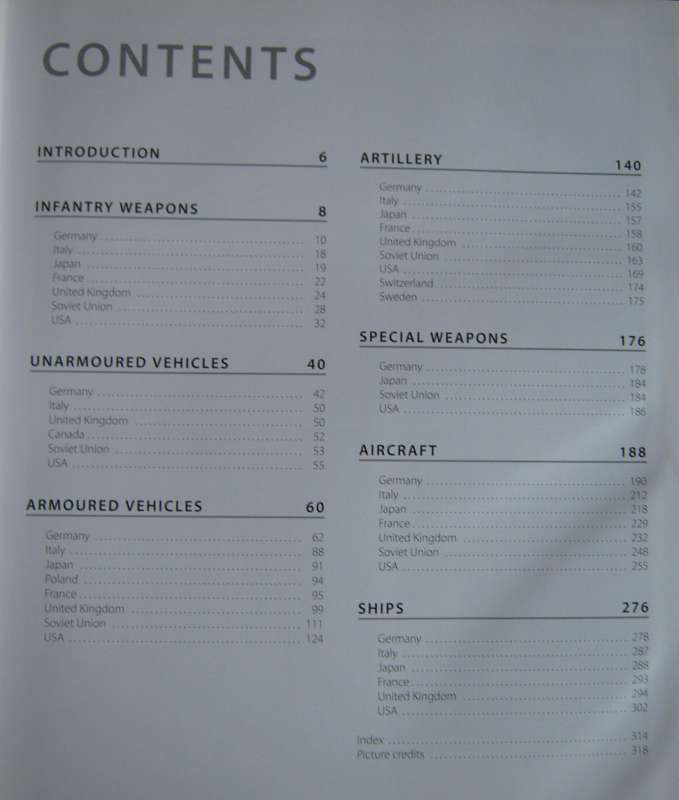 Weapons of World War II. Infantry Weapons, Unarmoured Vehicles, Armoured Vehicles, Artillery etc.
